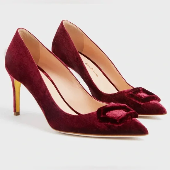 RUPERT SANDERSON
Bordeaux Velvet New Nada Heels - Picture 2 of 7